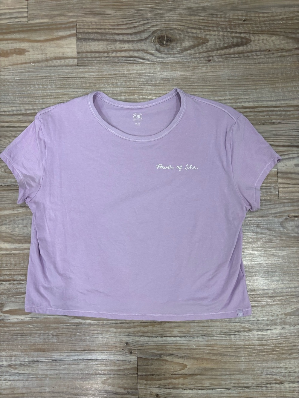 MOVING SALE: Athleta Girl Lilac Short Sleeve Crop Tee